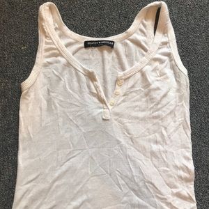 Brandy Melville button up white tank